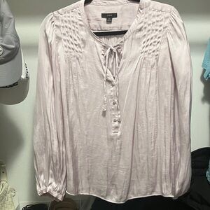 J. Crew Light purple Pleated peasant Blouse Medium